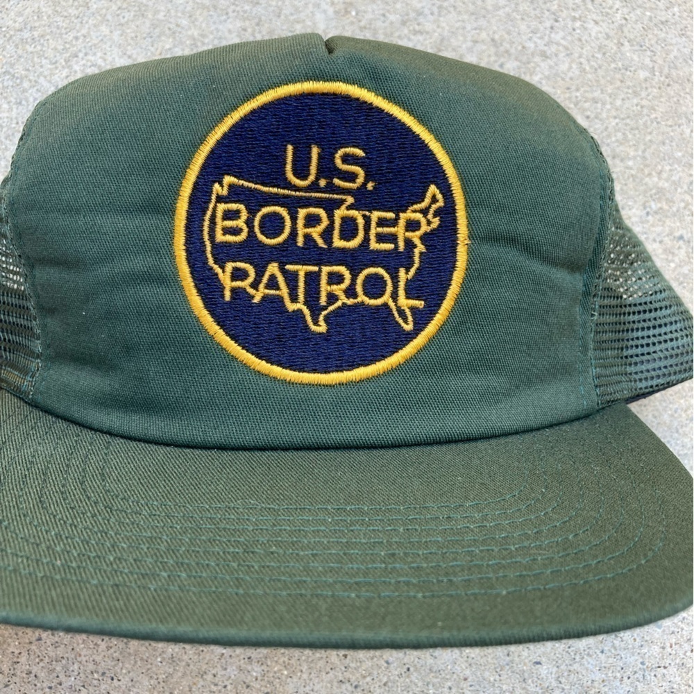 Unisex VTG US Border Patrol Green Patch Logo Snapback One Size Made in USA Truck